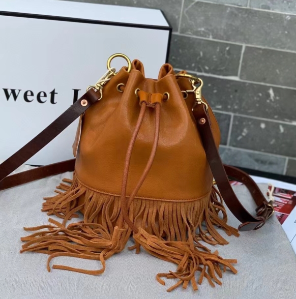 Tex Drawstring Leather Tote